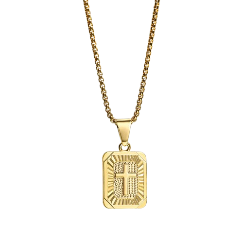 Gold Cross Pendant Necklace – Unisex