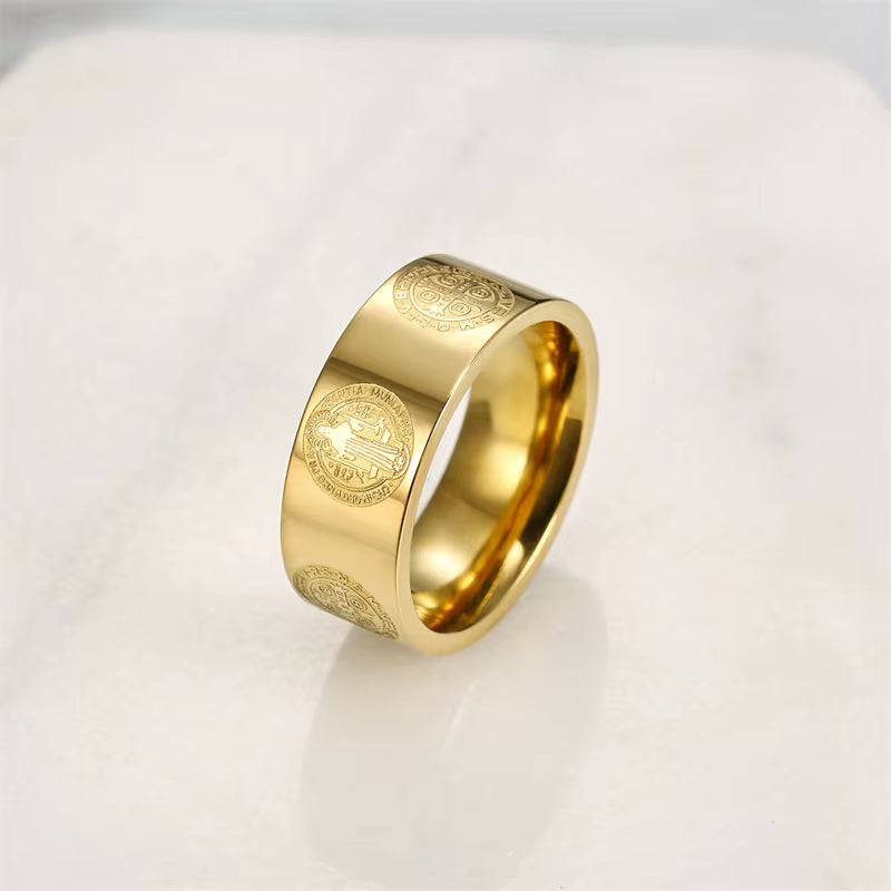 Saint Benedict Ring for Men - Religious Jewelry