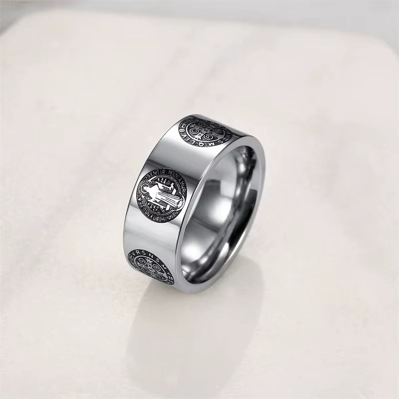 Saint Benedict Ring for Men - Religious Jewelry