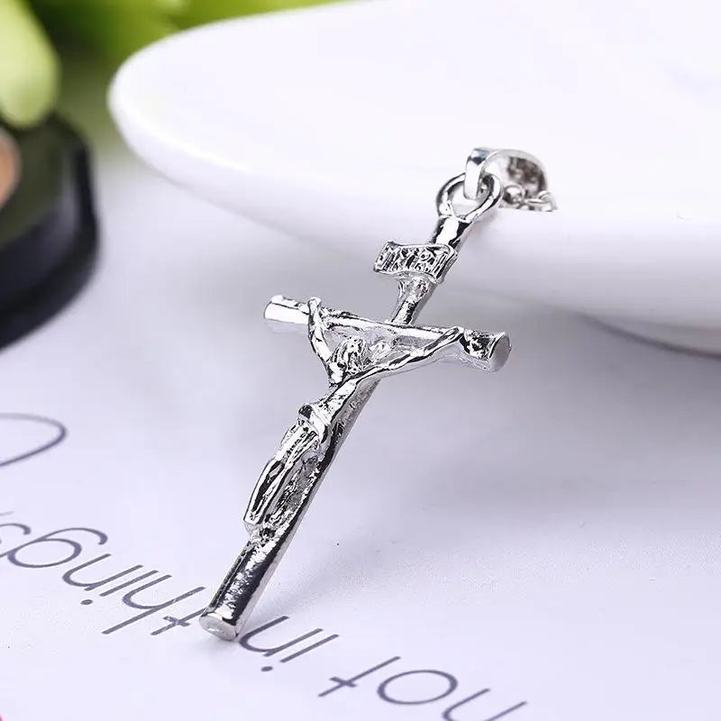 Fashion Plated INRI Crucifix Jesus Trendy Pendant Necklace Pendant Collar De Mujer