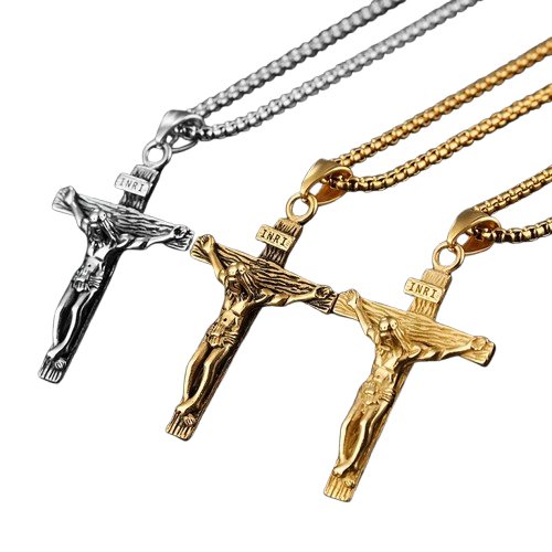 Jesus Cross Necklace – Elegant in Gold