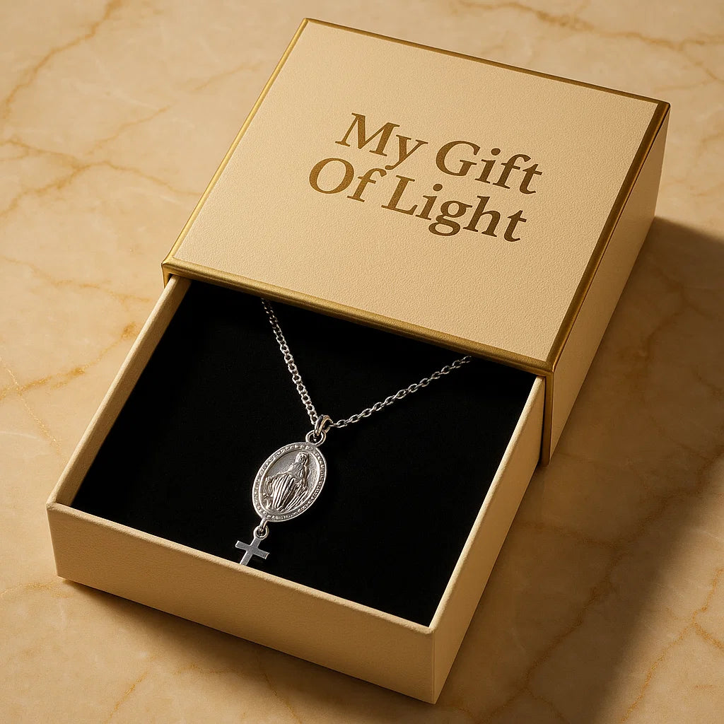 Virgin Mary Cross Necklace – Gold and Silver