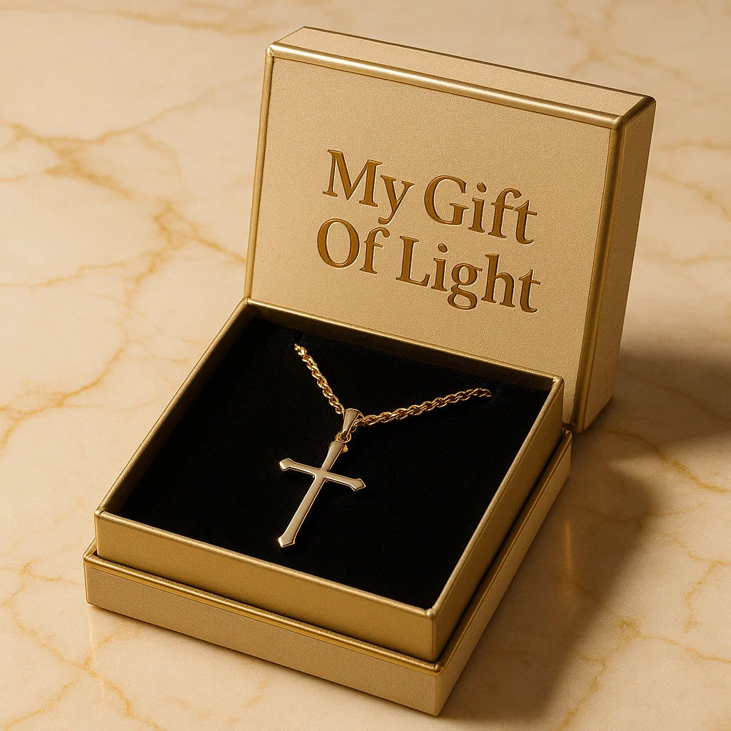 Water Wave Necklace with Jesus Cross Pendant