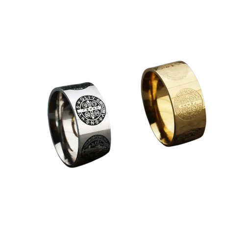 Saint Benedict Ring for Men - Religious Jewelry